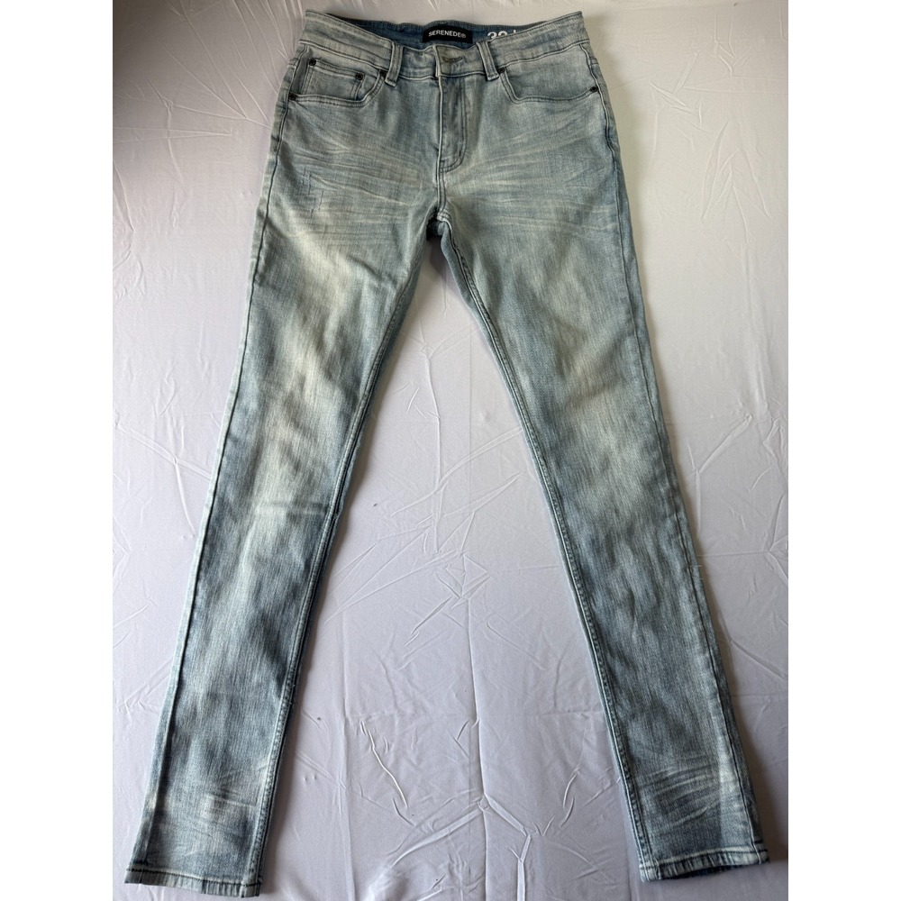 SERENEDE ICE Jeans Mens 32 Light Blue Skinny Tapered Stretch Denim NWOT
